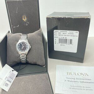Bulova‎ Ladies Sport Classic Watch Stainless Steel New 96M161 Black Dial